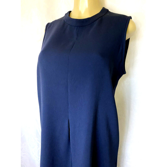 'S Max Mara Shift Dress Navy Sleeveless Tunic Crew Neck Relaxed Fit Back… - Picture 5 of 7